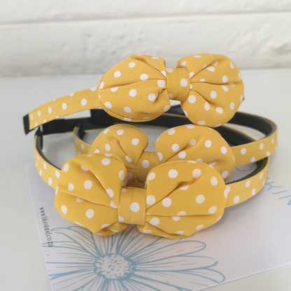 Mustard Toddler Girl Polka Dot Hairband