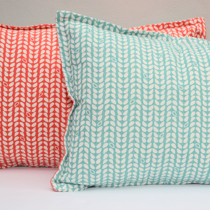 Elle Kay Tangerine & Duck egg Kids Cushion. 100% Cotton.Locally custom made in South Africa.