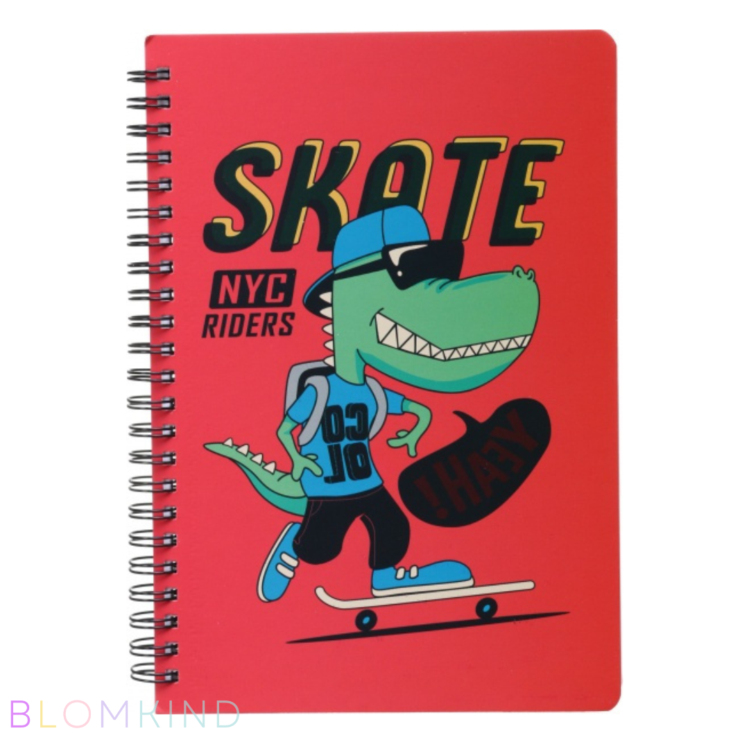 A5 Dino Notebook -  Red