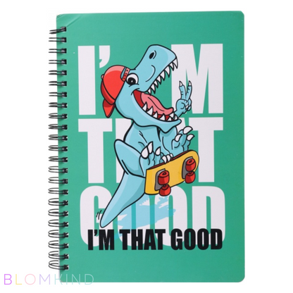 A5 Dino Notebook - Green