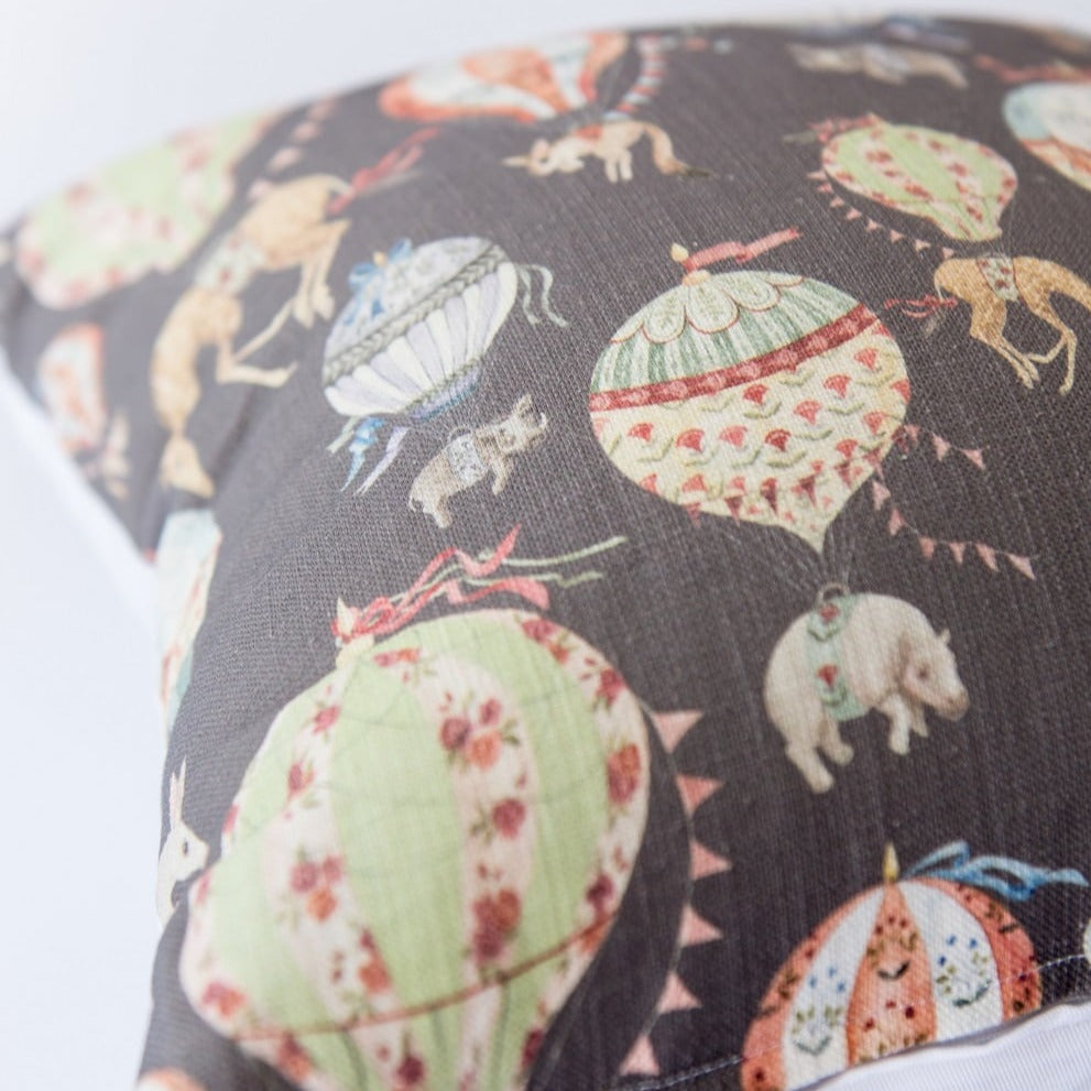 Hot air balloon Grey Medium Cushion - 65cm x 40cm