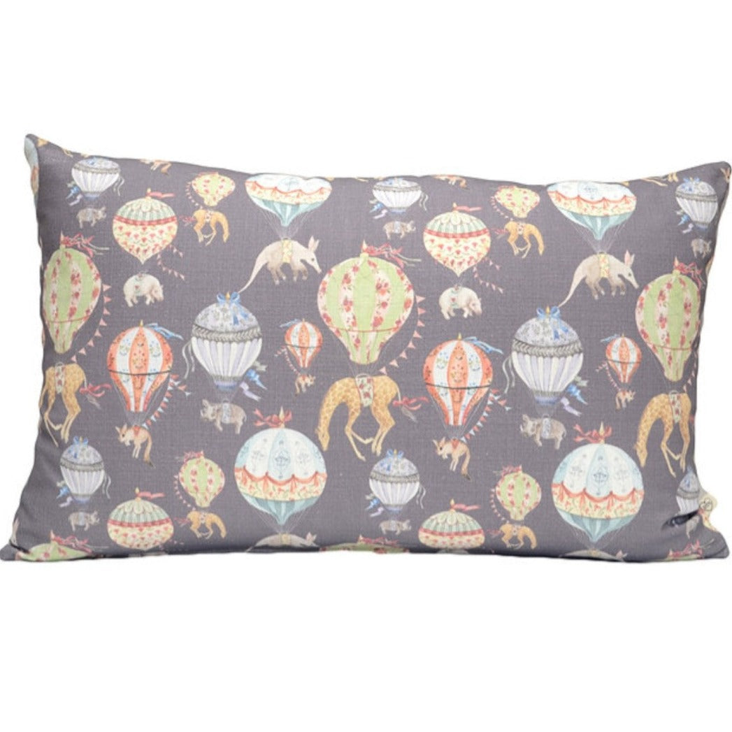 Hot air balloon Grey Medium Cushion - 65cm x 40cm