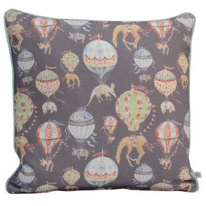 Hot air balloon Grey Small Cushion