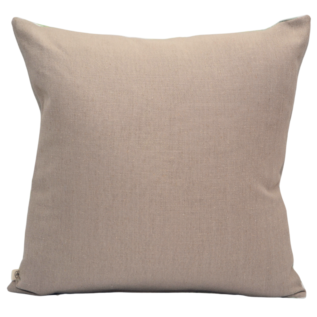 Buckaroo Pink Fleur on 100% Natural Linen Large Cushion