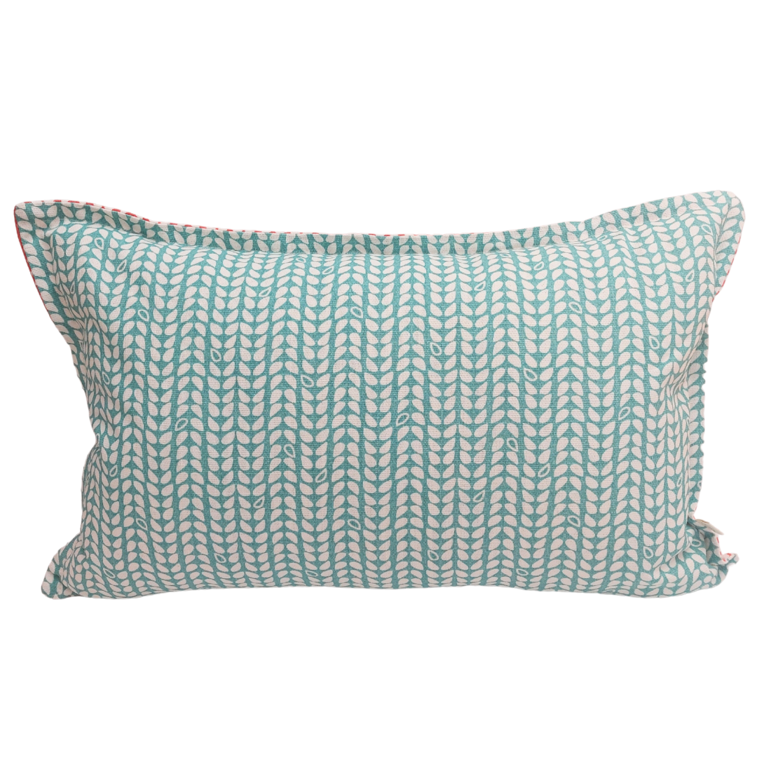 Elle Kay Tangerine & Duck egg Kids Cushion. 100% Cotton.Locally custom made in South Africa.