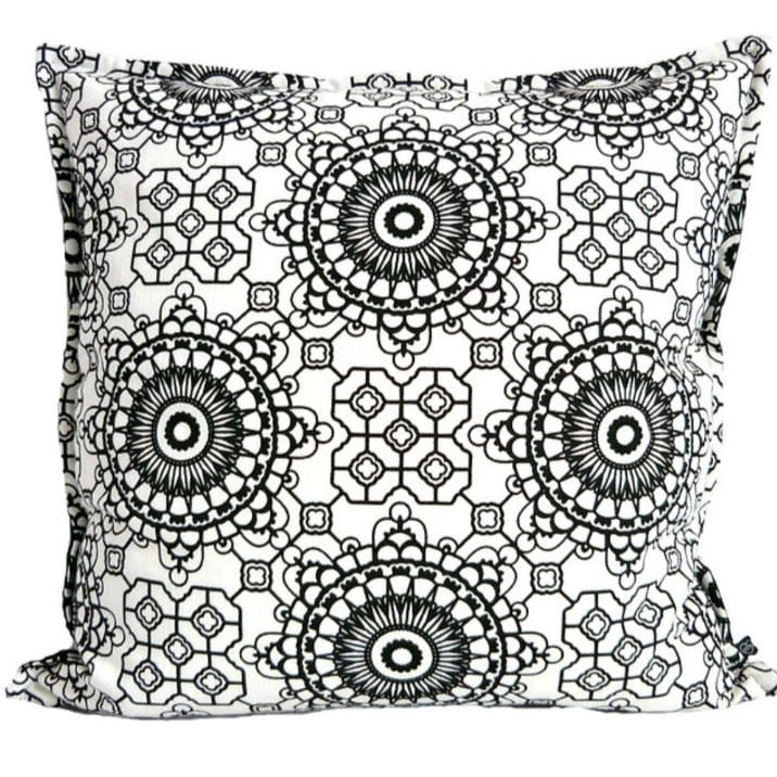 Kay Black & Ivory pattern Large Cushion - 60cm x 60cm