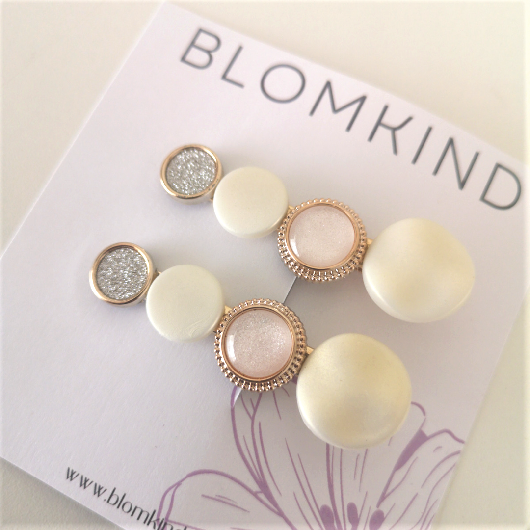 Ivory Round Hairclips