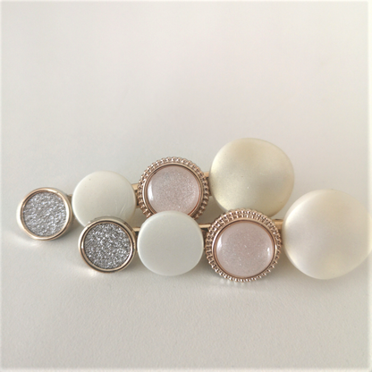 Ivory Round Hairclips