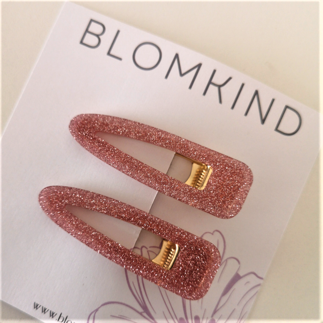 Mauve Glitter Hairclips