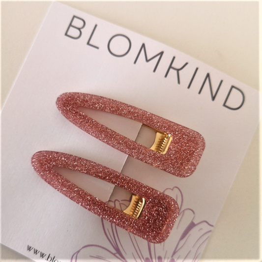 Mauve Glitter Hairclips