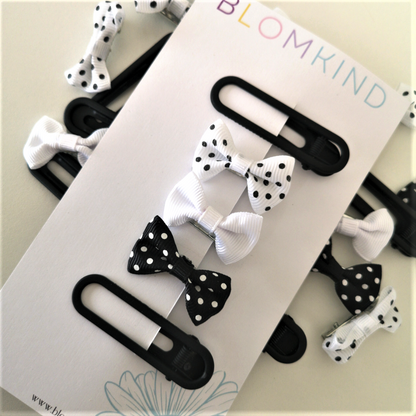 White & Black Hairclip Set. Ideal for School.