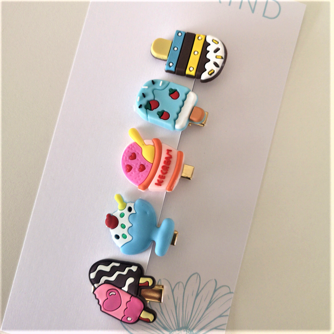 Ice Cream 3 Hairclip Set