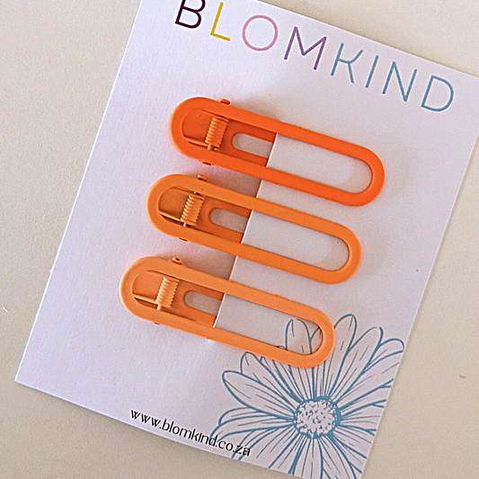 Orange Ombre Solid Metal Hairclips