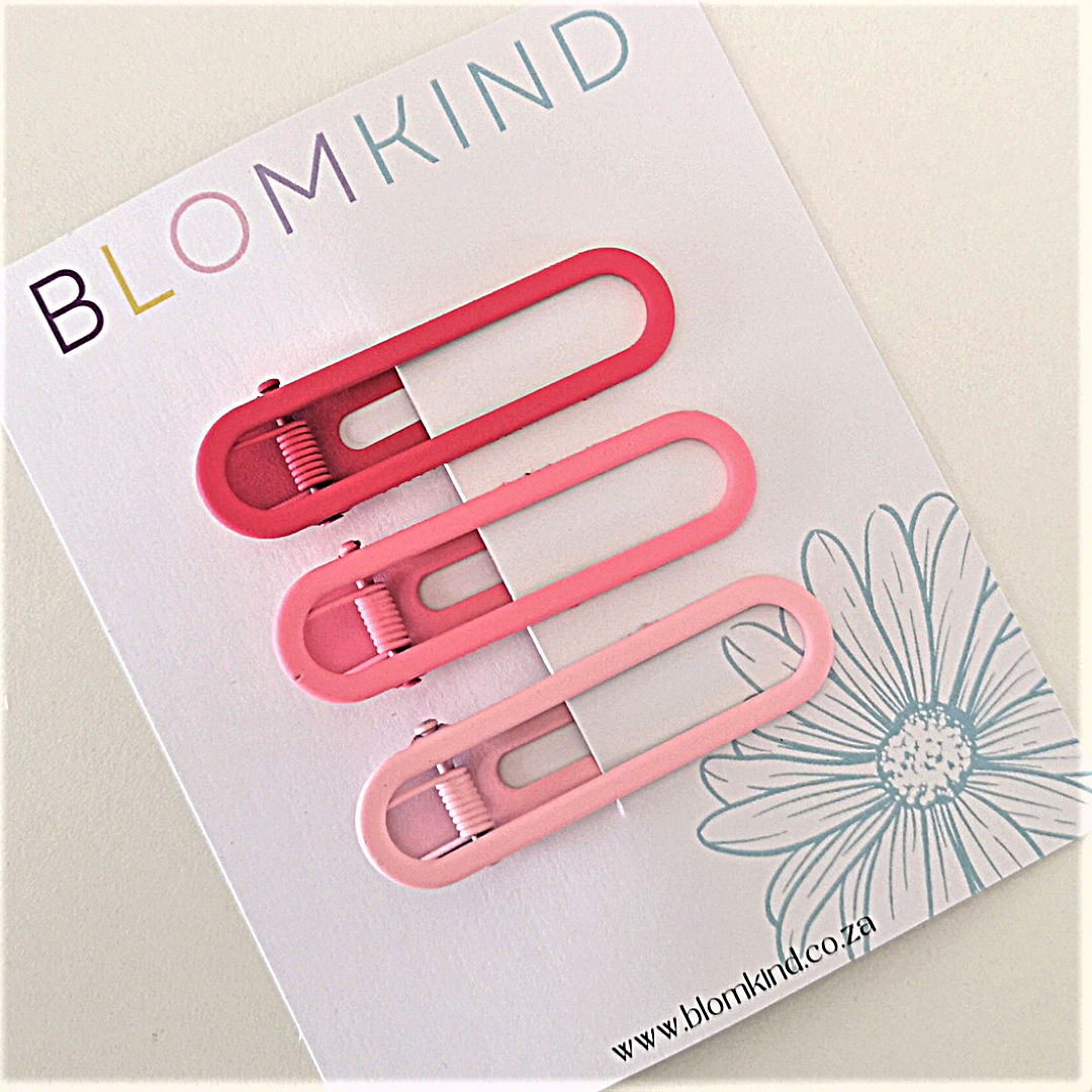 Pink Ombre Solid Metal Hairclips