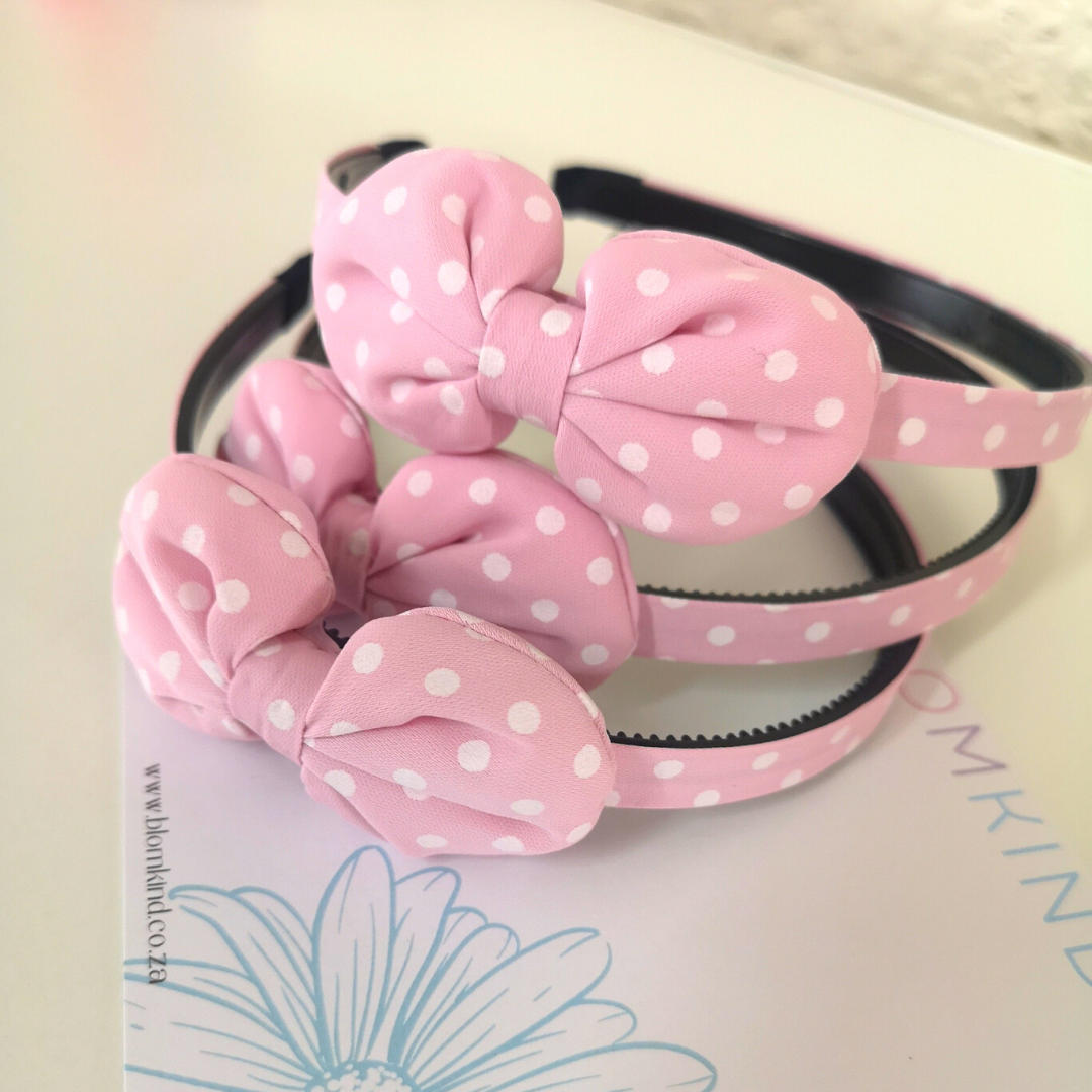 Pink Toddler Girl Polka Dot Hairband