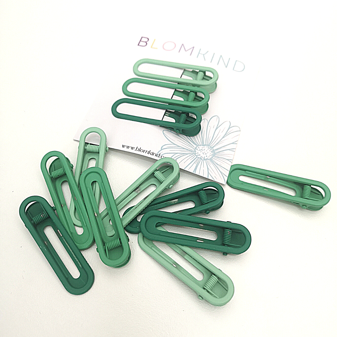 Green Ombre Solid Metal Hairclips