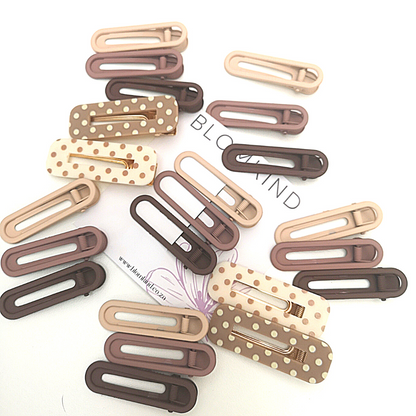 Mocca Ombre Solid Metal Hairclips