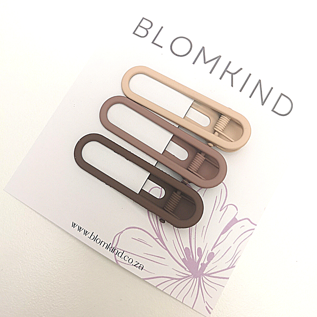 Mocca Ombre Solid Metal Hairclips