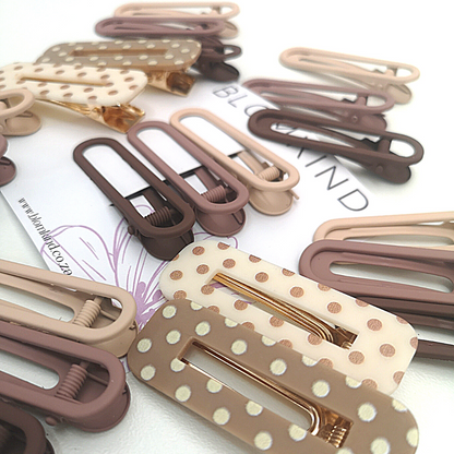 Mocca Ombre Solid Metal Hairclips