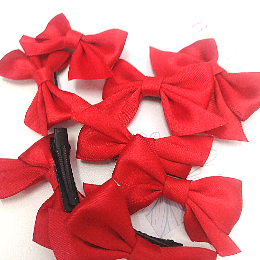 Red Girls Bow Decor Hair Clips. Set of 2  Perfect for school.