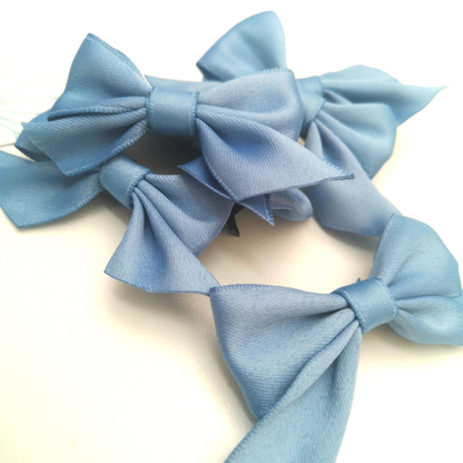 Soft blue Bow Hairclip Set of 2