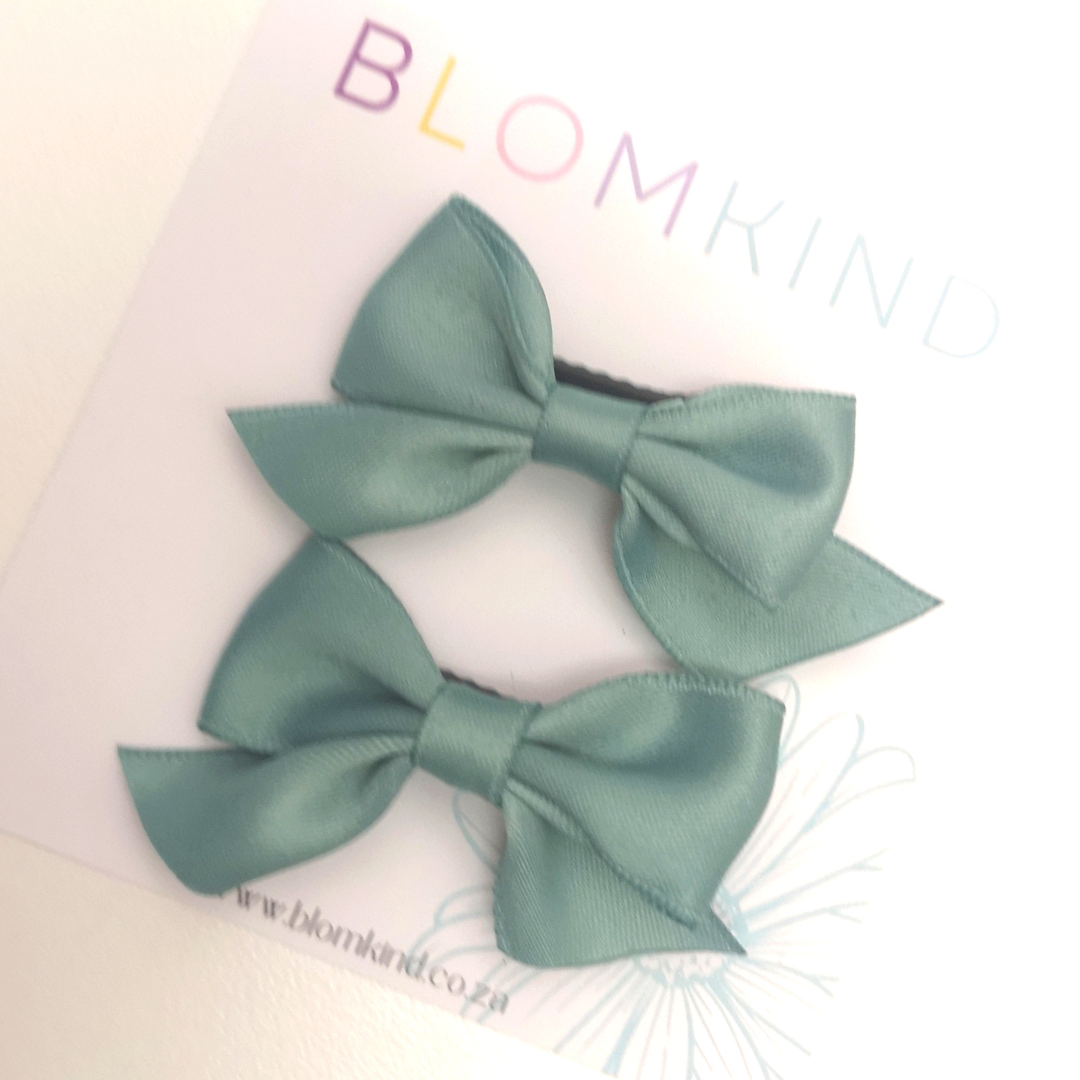 Mint Bow Hairclip Set of 2