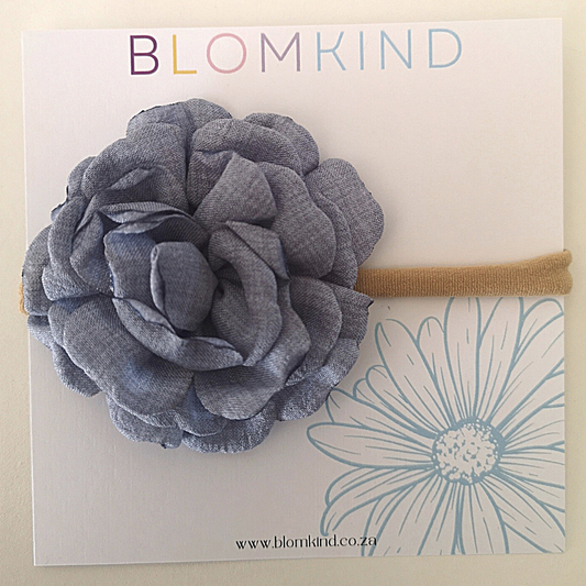 Baby Headband Grey Flower