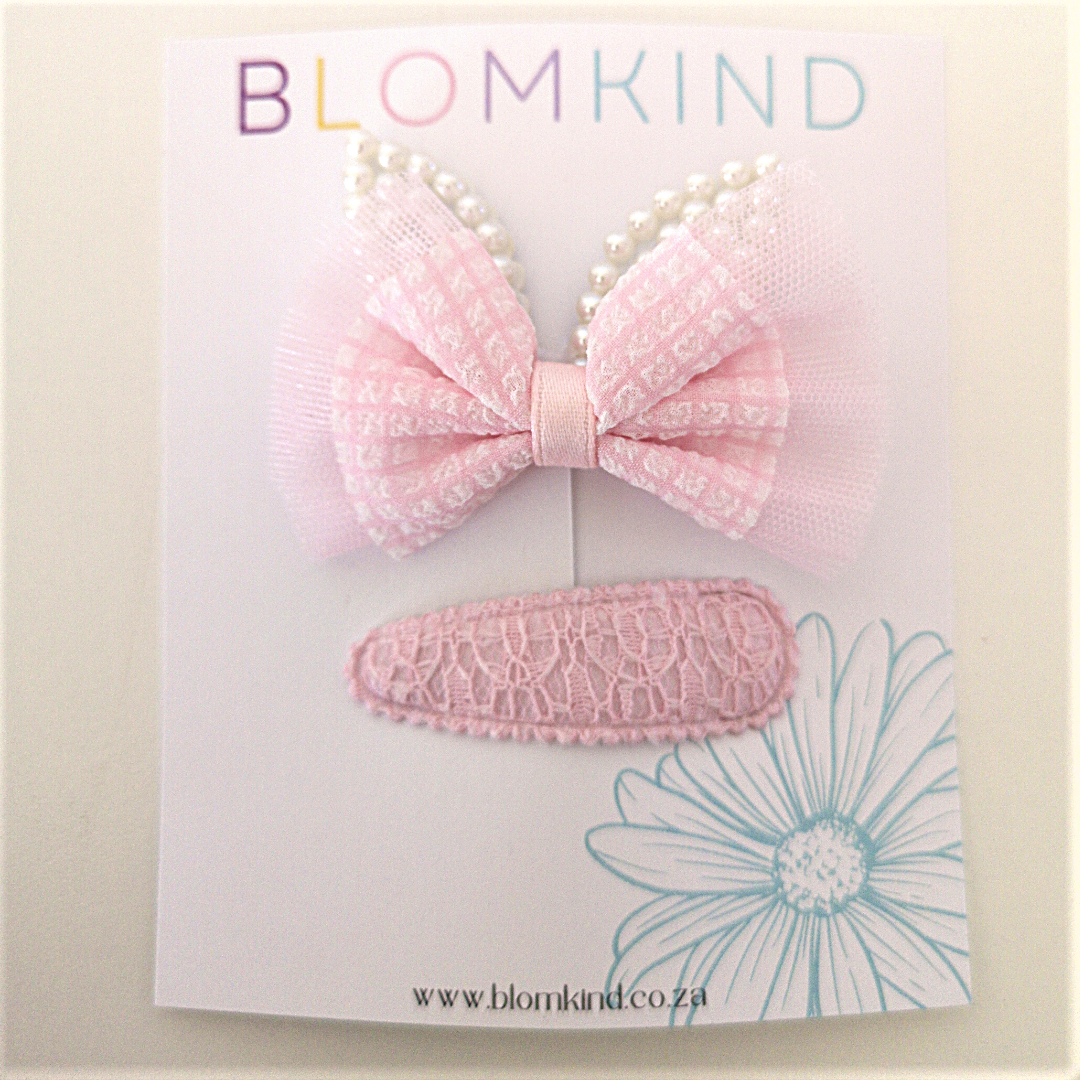 Pink Bunny bow & Hairclip set