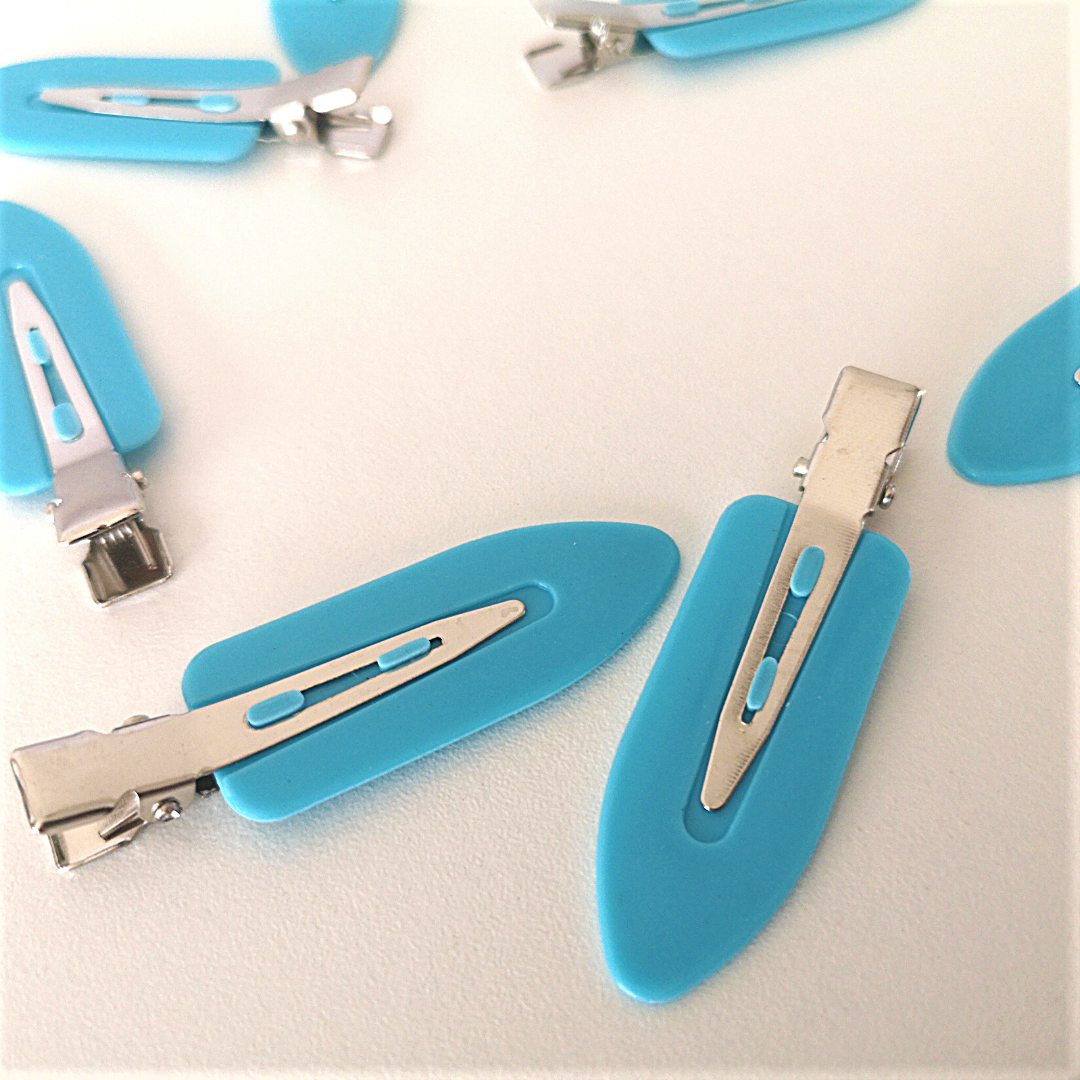 No Crease 4 Piece Azure Blue Hairclips