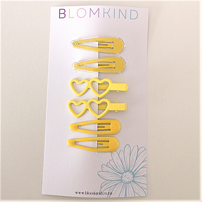 Happy Yellow 6 Piece Hairclip Set