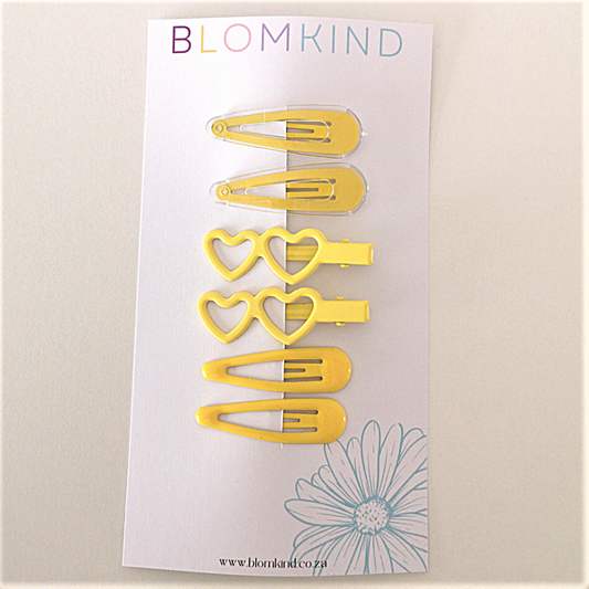 Happy Yellow 6 Piece Hairclip Set