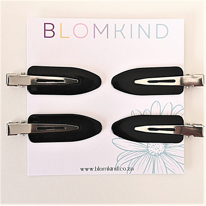 No Crease 4 Piece Black Hairclips