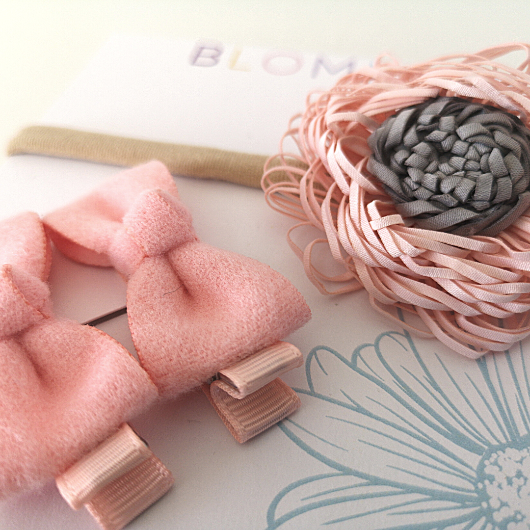 Baby Rose Pink Headband and Hairclip Set