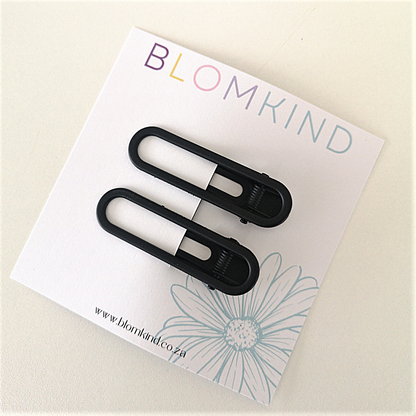 Black Solid Metal Hairclips.Set of 2.  Type: Alligator Clip Size: Estimated 6cm x 1.7cm